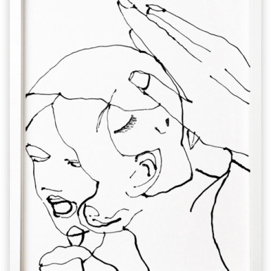 Baby Face, 2002,  acrylic latex on paper, 45.2 x 60.9 cm